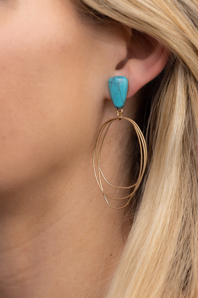 Stone Earrings - Turquoise (58711799)