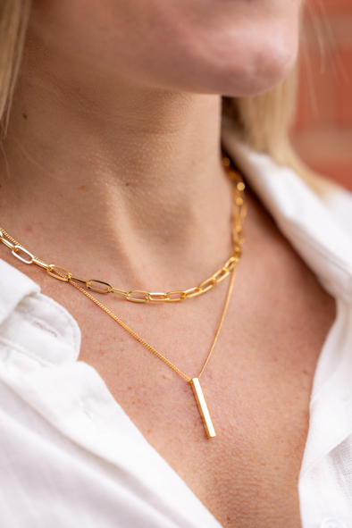Vertical Bar Necklace - Gold (65913591)